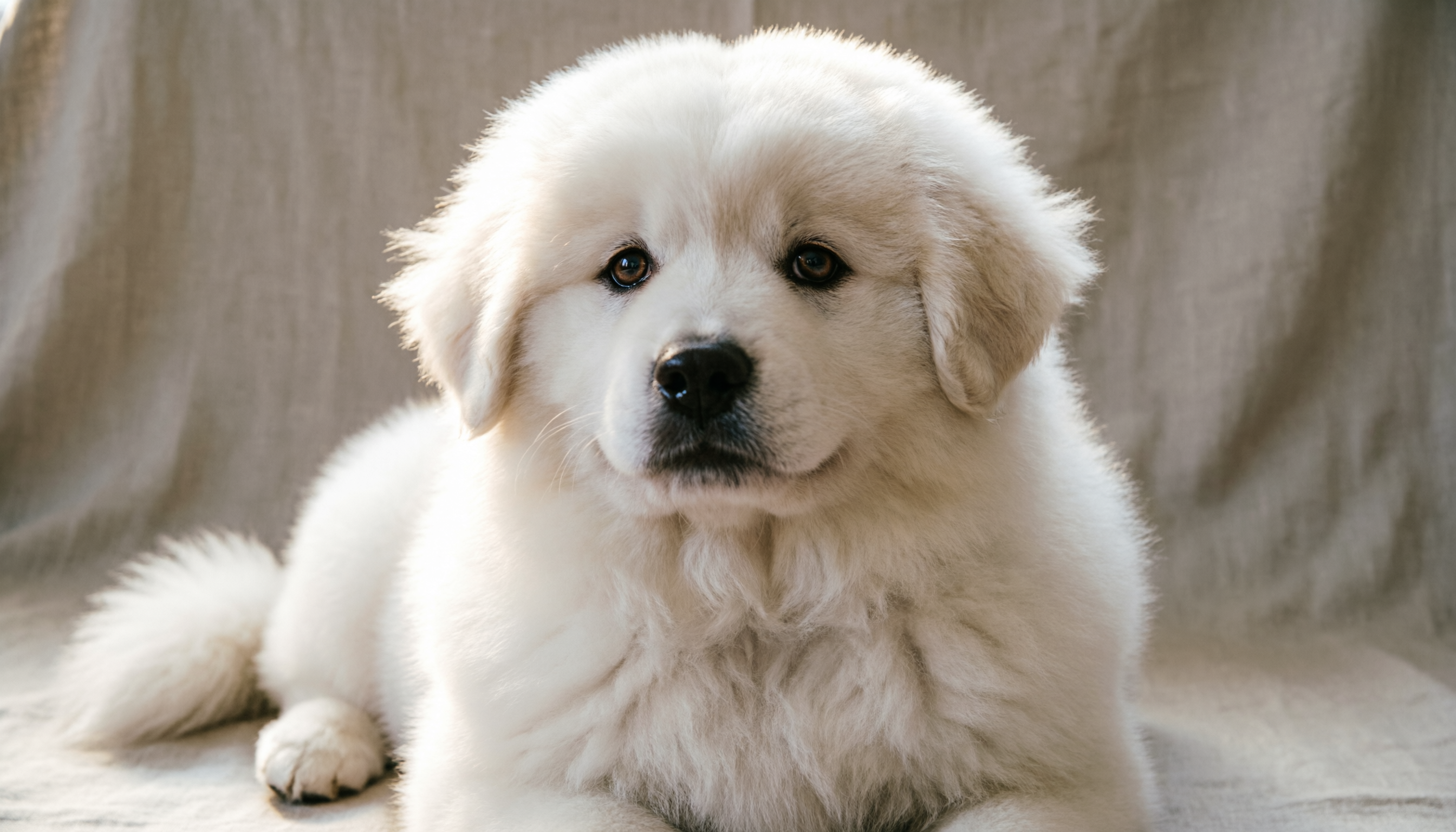 Big fluffy white dog breeds Great Pyrenees Samoyed style large companions