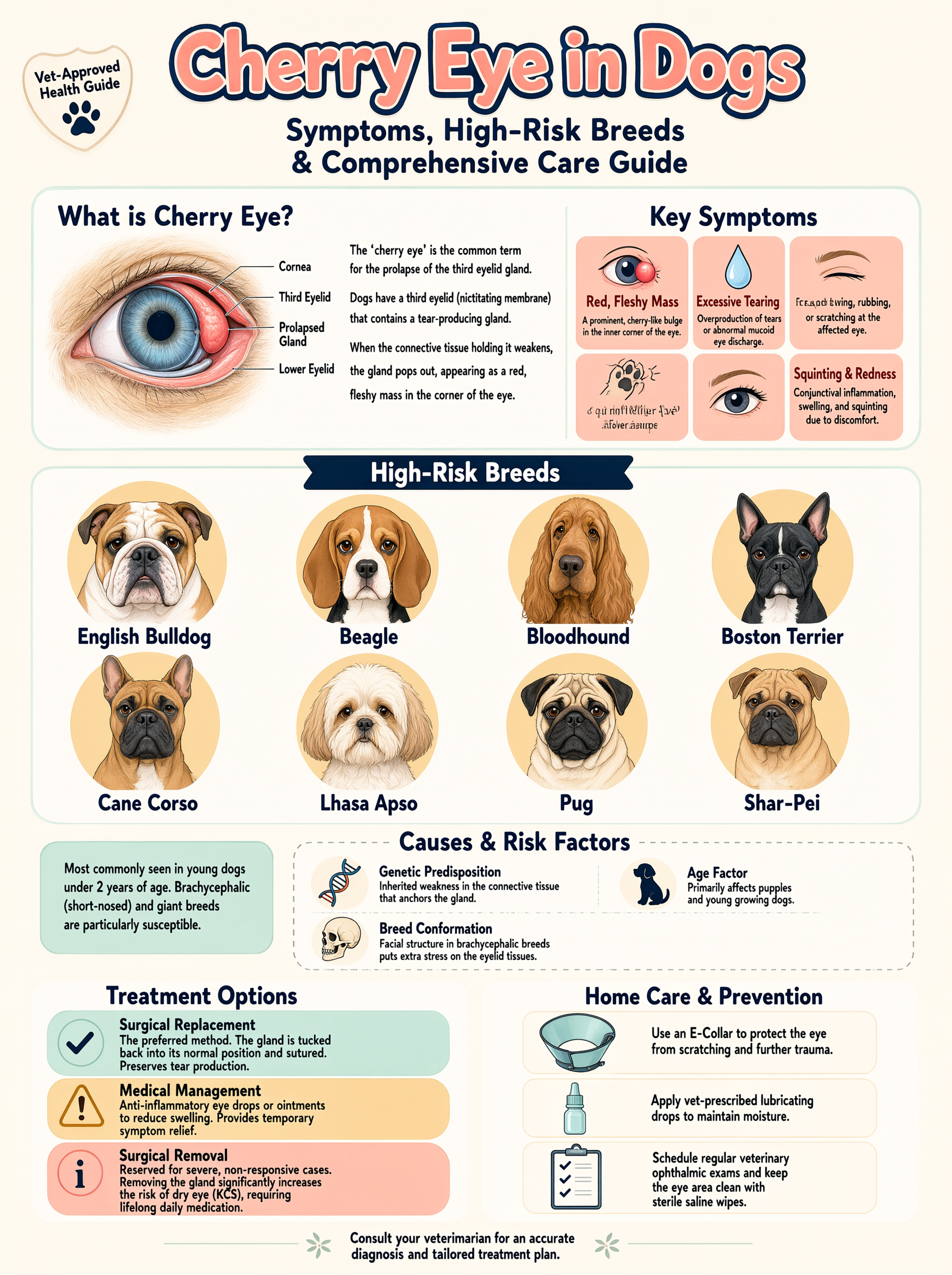 Cherry eye in dogs symptoms and high-risk breeds chart — bulldogs beagles cocker spaniels