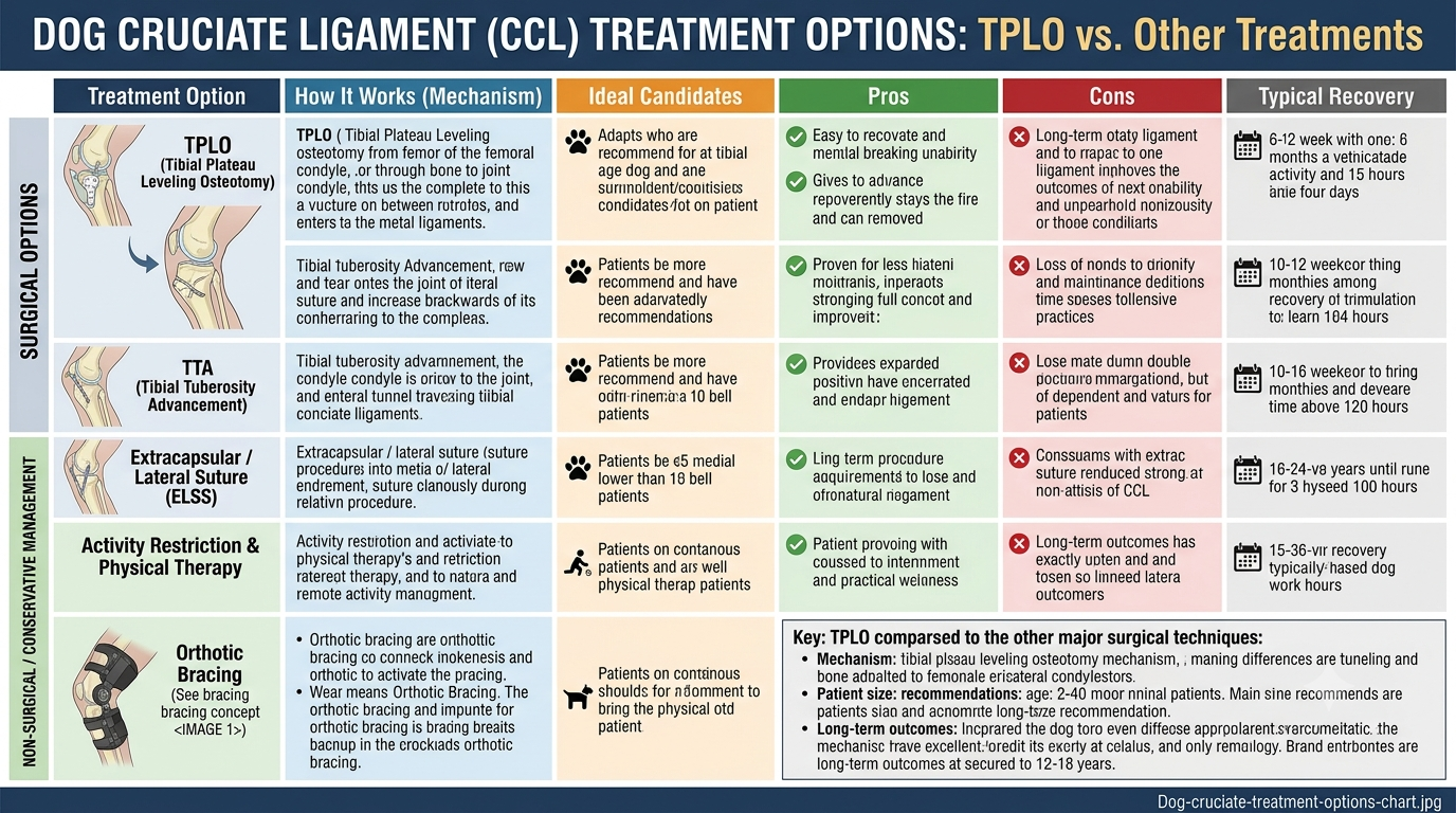 Cruciate ligament dog treatment options TPLO TTA extracapsular conservative management
