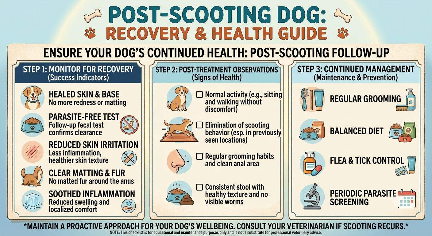Comfortable healthy dog after anal gland or parasite issue resolved