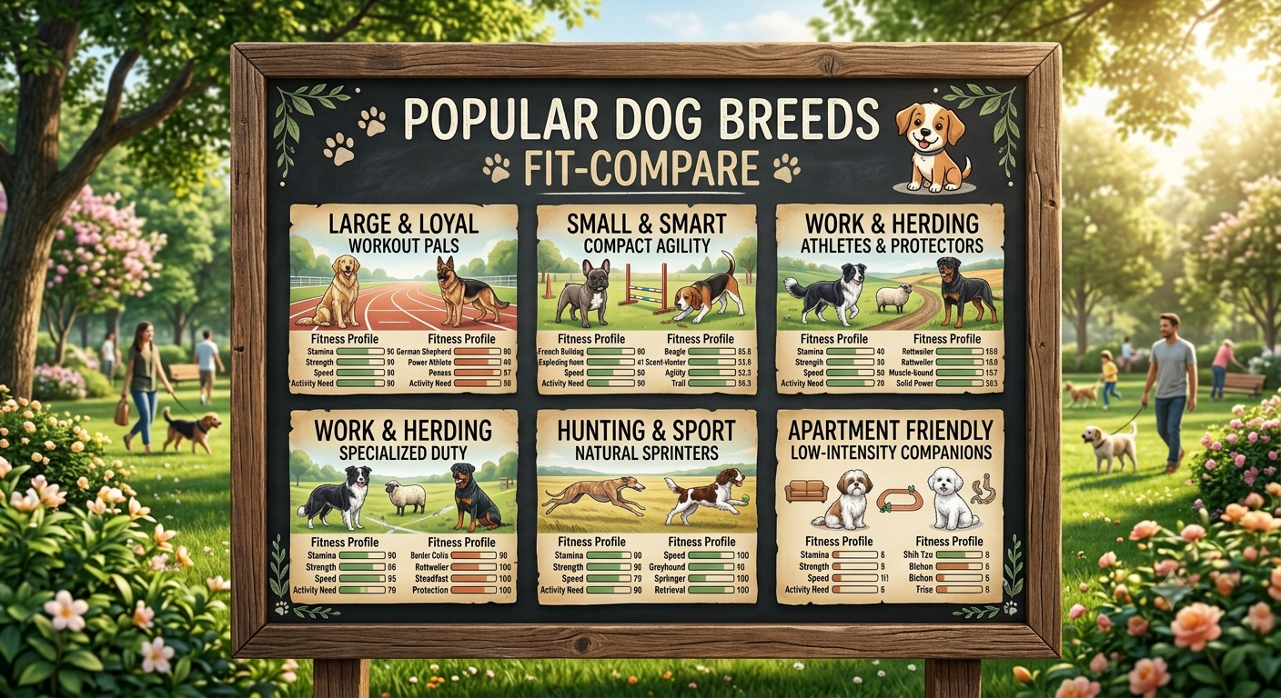 Comparison of lifestyle fit across popular dog breeds for US households