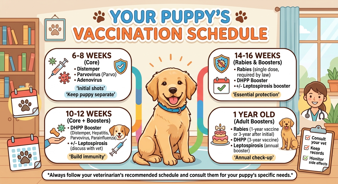 Puppy receiving vaccination — puppy vaccination schedule and parvo shots guide